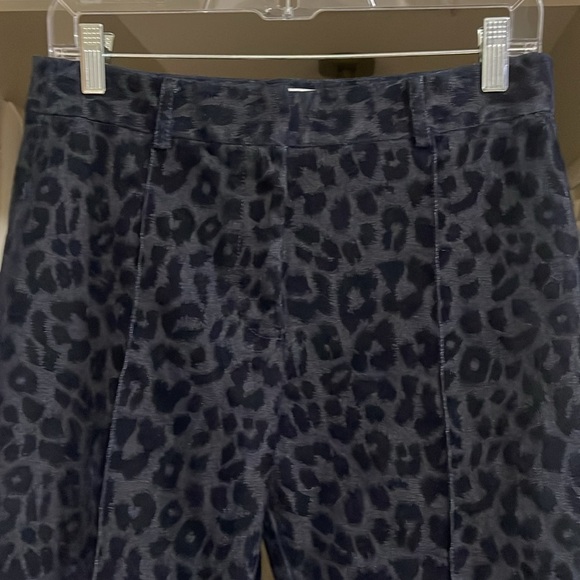 DEREK LAM Velvet Leopard-Print Crop Flare Pants NWOT - Picture 7 of 9